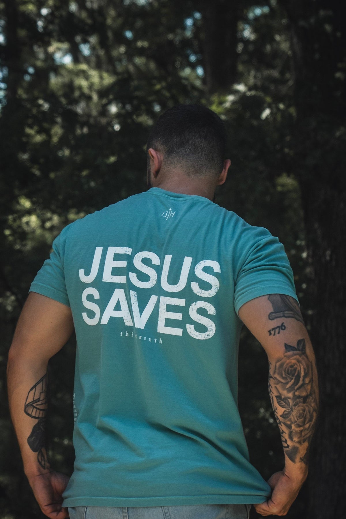 Jesus Saves Premium Tee - Seafoam
