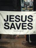 Jesus Saves Flag - Ivory