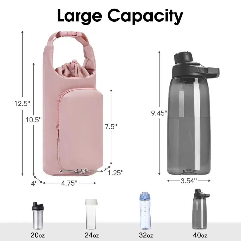Water Bottle Carrier Bag – Adjustable Strap, Gym Accessory