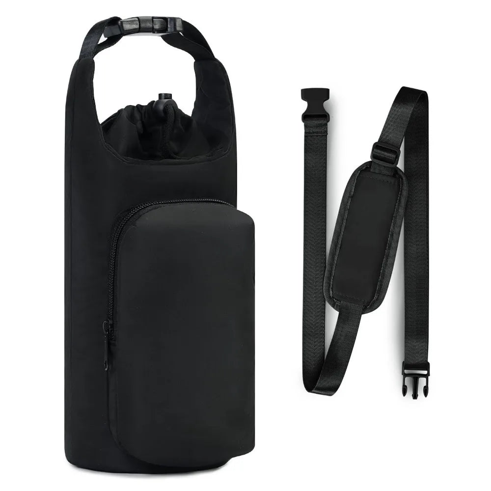 Water Bottle Carrier Bag – Adjustable Strap, Gym Accessory