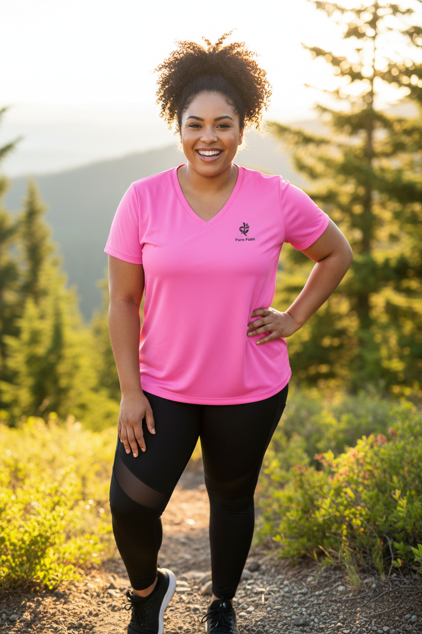 Pure Faith Pink Tee Lifestyle