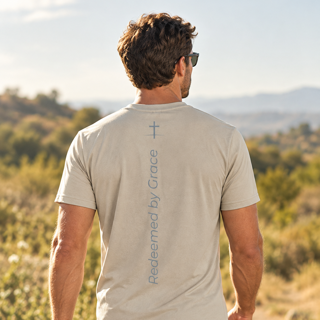 Redeemed by Grace Tan Tee - Back Lifestyle